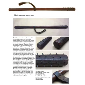 Original U.S. WWI Era Sharpened Nails Trench Club with Lead Filled Head - Featured in Book At Arm's Length V2 on Page 69