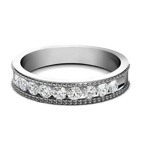 0.55 CT Round Cut Diamonds - Mens Wedding Band