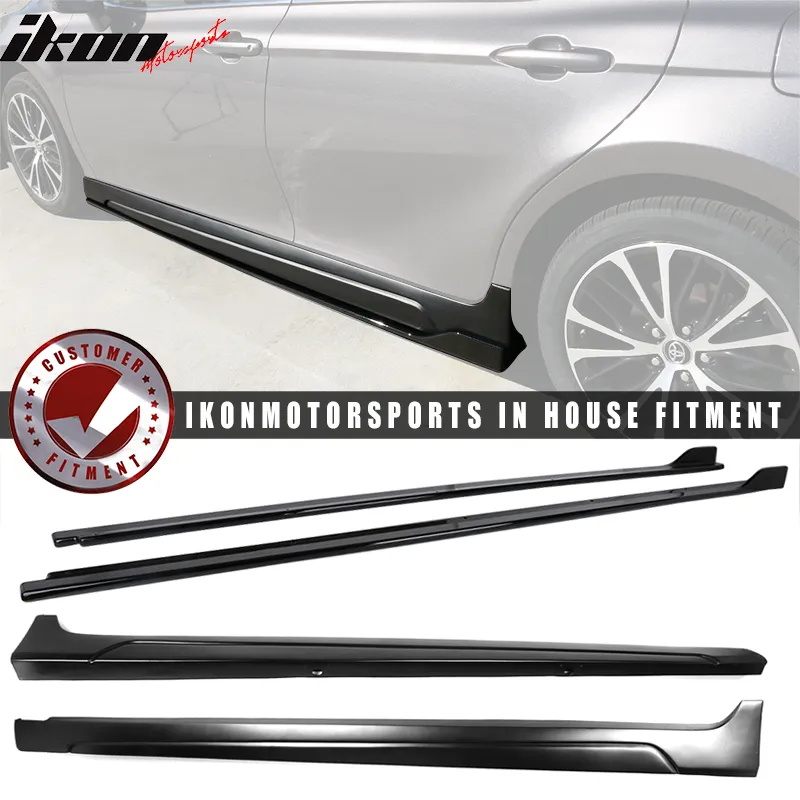 2018-2024 Camry IKON Side Skirt & Gloss Black Rocker Panel