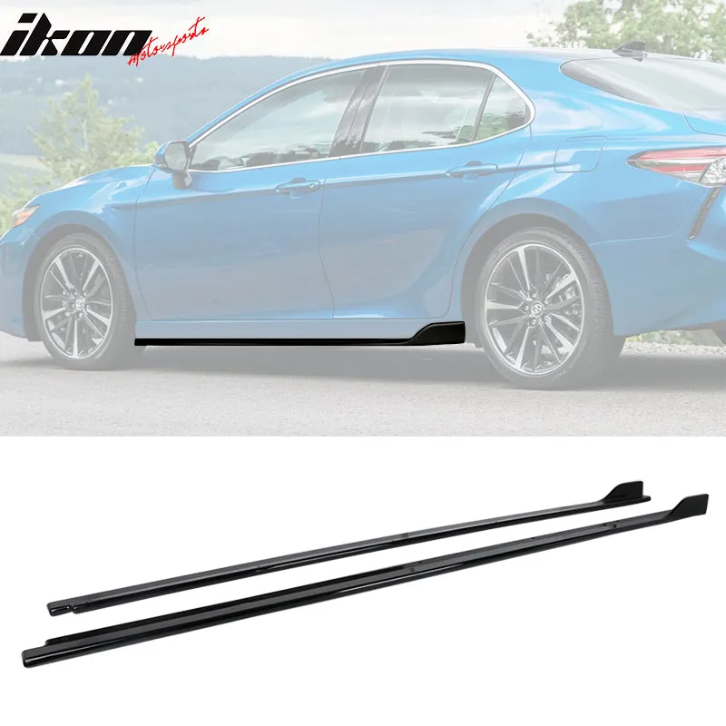 2018-2024 Camry IKON Side Skirt & Gloss Black Rocker Panel