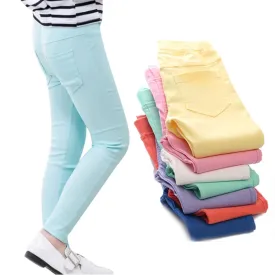 3-12-year-old girls pencil pants elastic baby Leggings 2022 new slim fit children's Leggings solid color imitation jeans