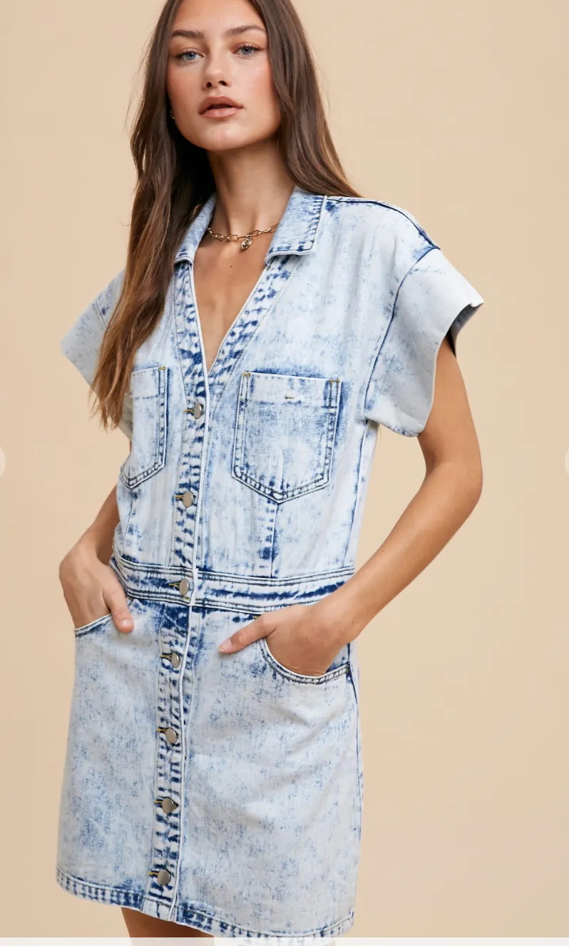 AnnieWear Button Down Denim Dress