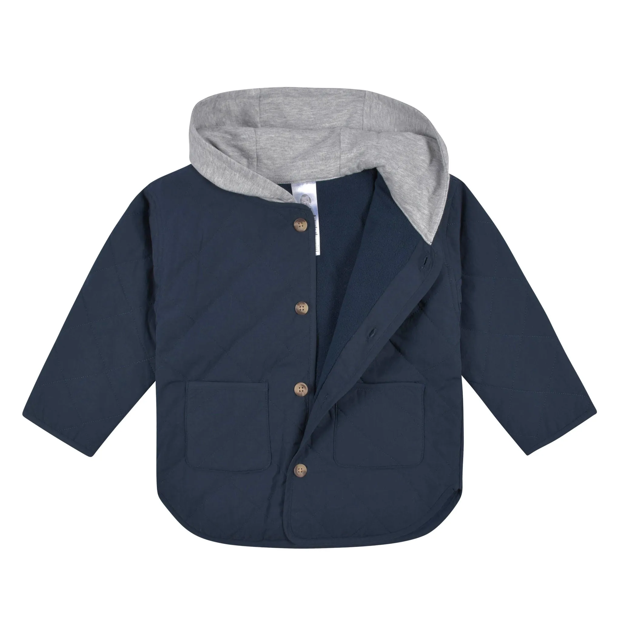 Baby & Toddler Boys Navy Quilted Hooded Jacket