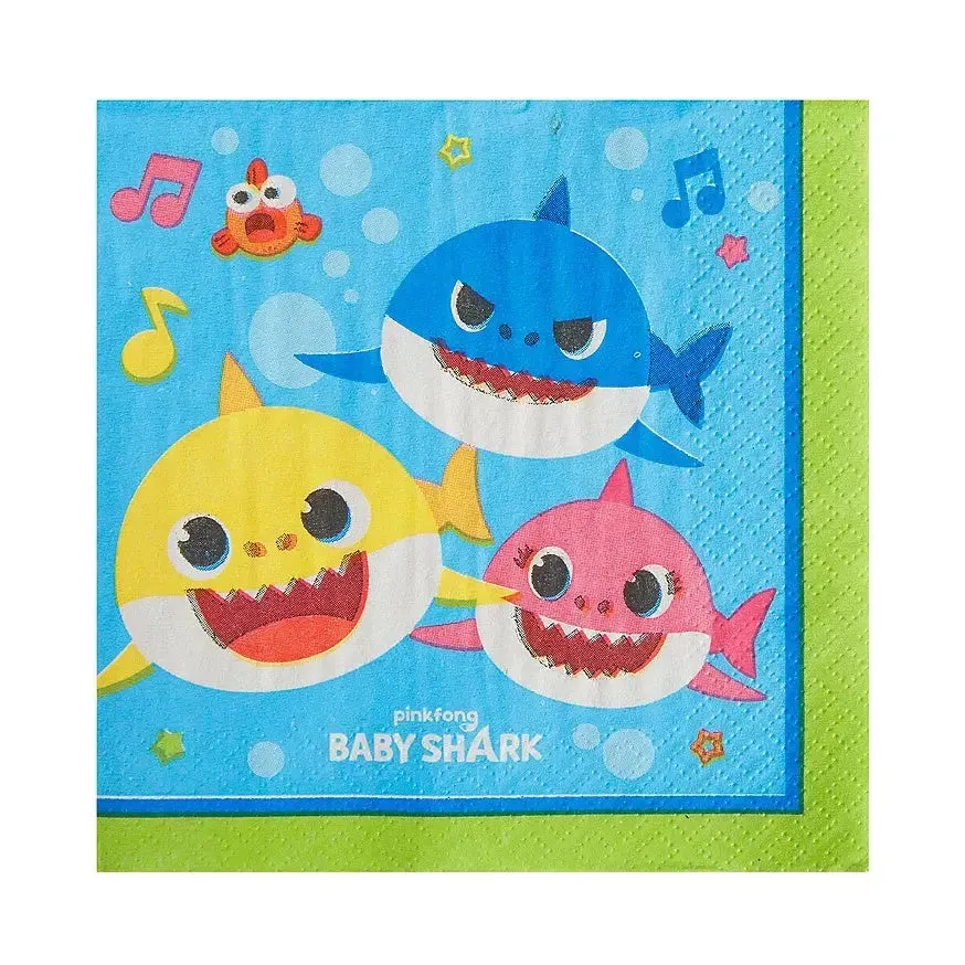 Baby Shark Napkins - Beverage 16 Pkt