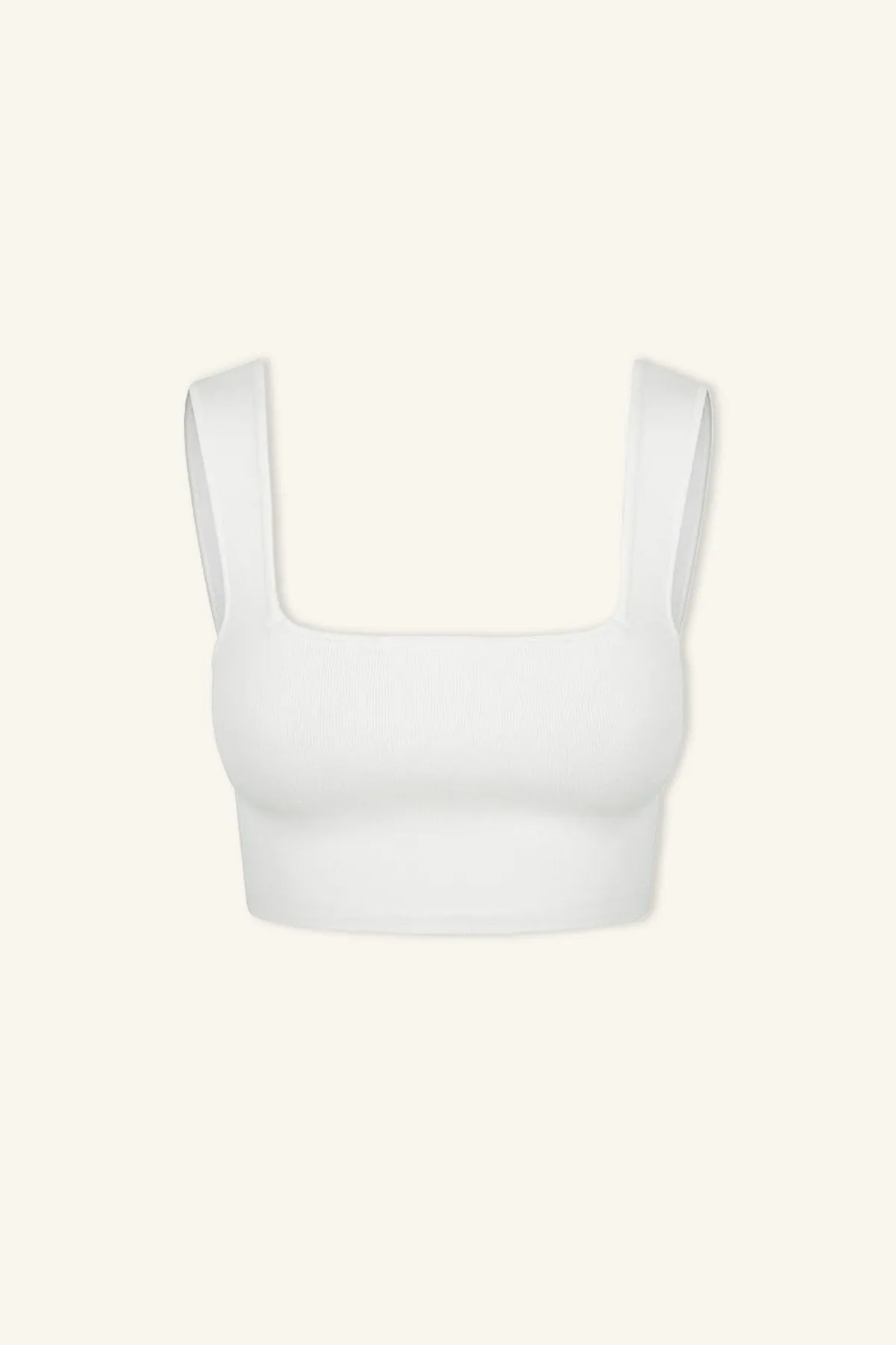 BASIC SQUARE NECK CROP TOP - IVORY