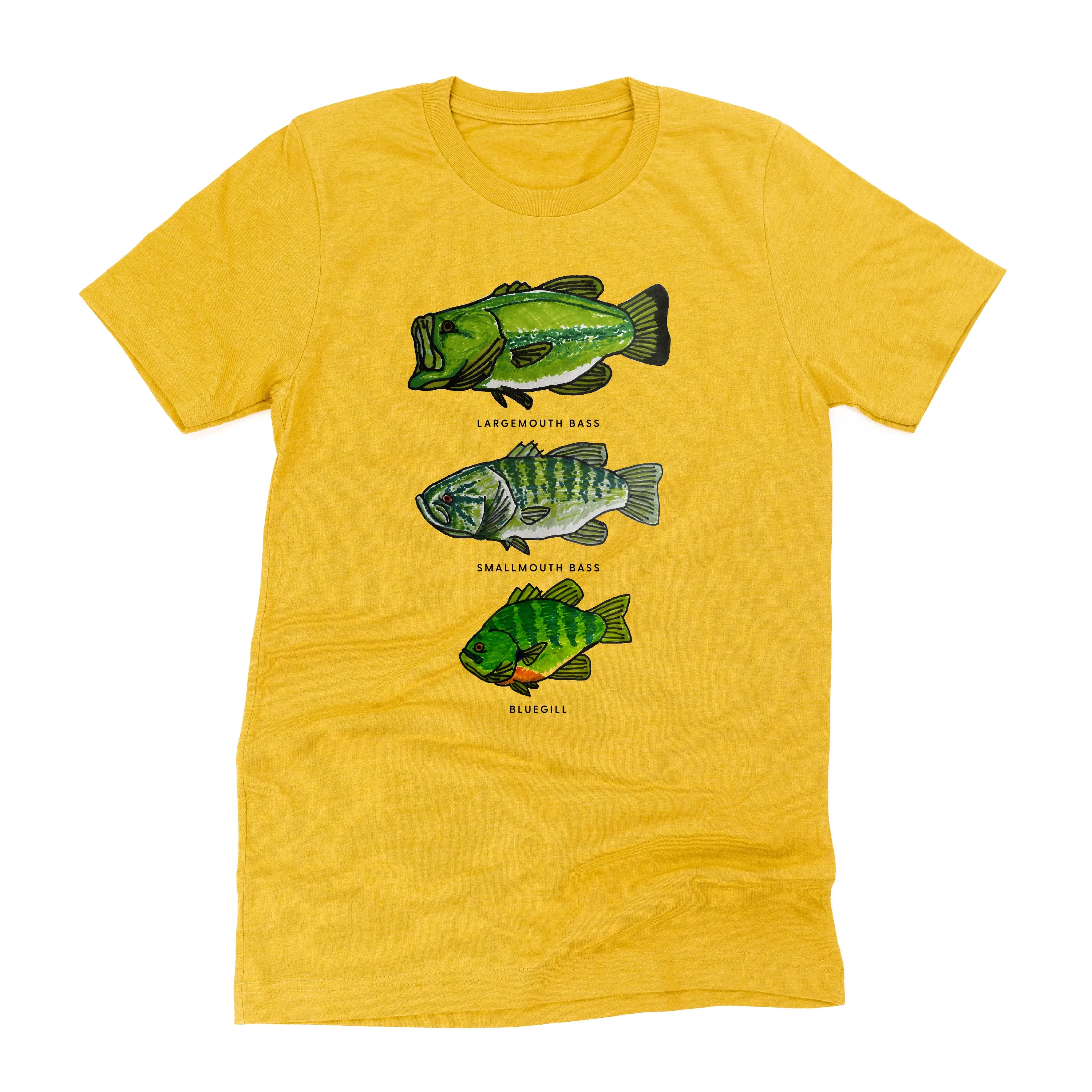 BASS & BLUEGILL CHART (HAND DRAWN) - Unisex Tee