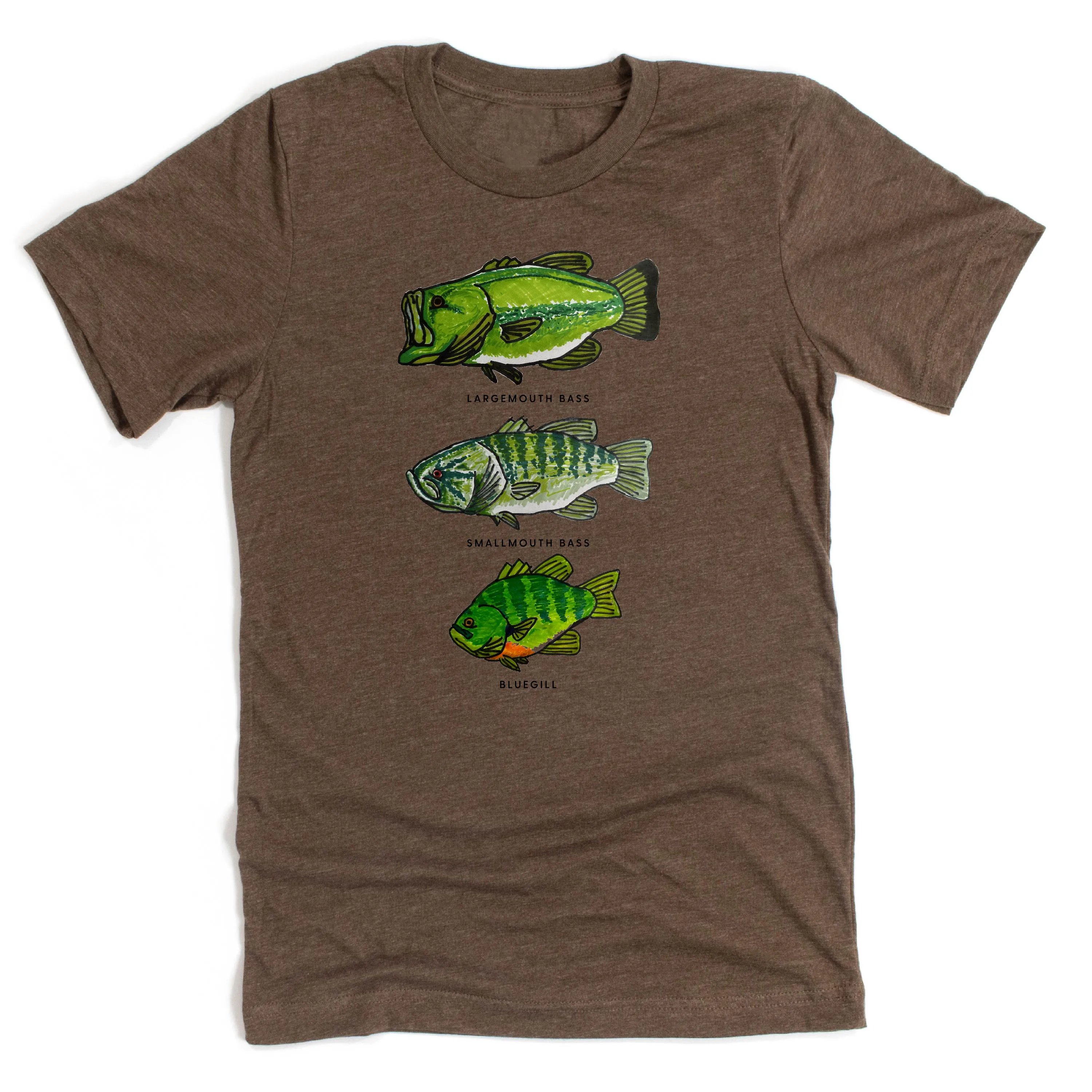 BASS & BLUEGILL CHART (HAND DRAWN) - Unisex Tee