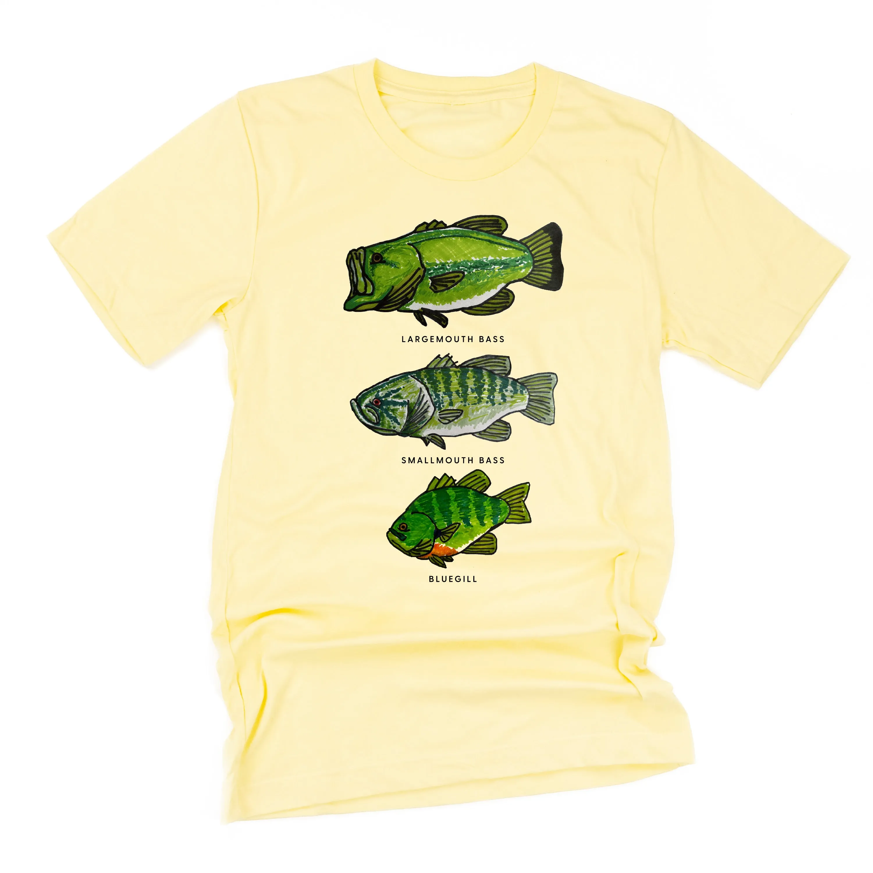 BASS & BLUEGILL CHART (HAND DRAWN) - Unisex Tee