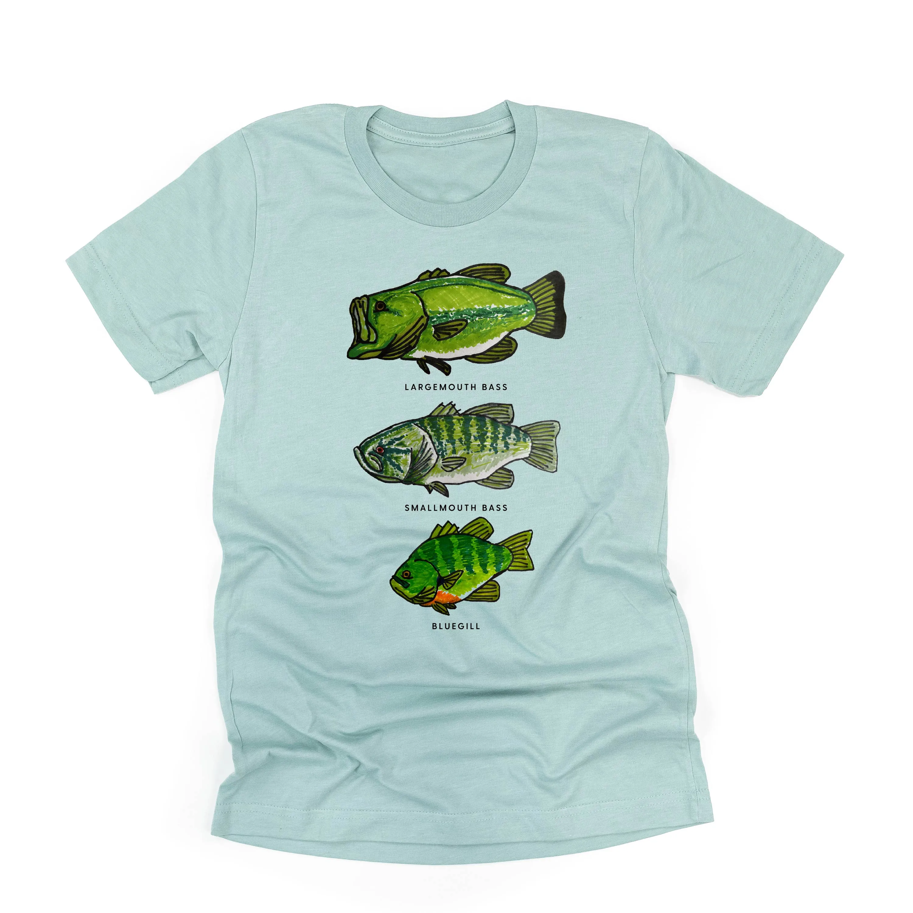 BASS & BLUEGILL CHART (HAND DRAWN) - Unisex Tee