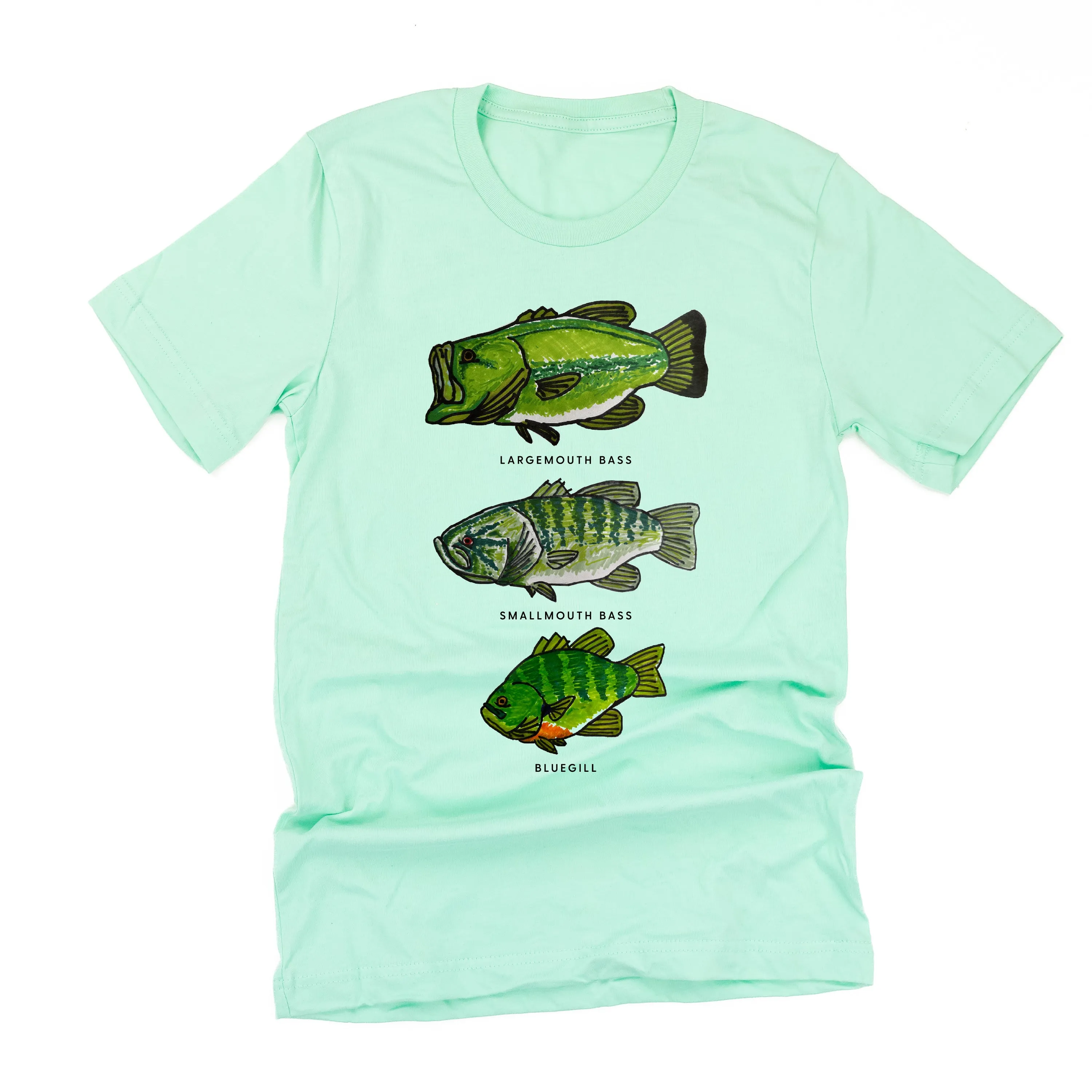 BASS & BLUEGILL CHART (HAND DRAWN) - Unisex Tee