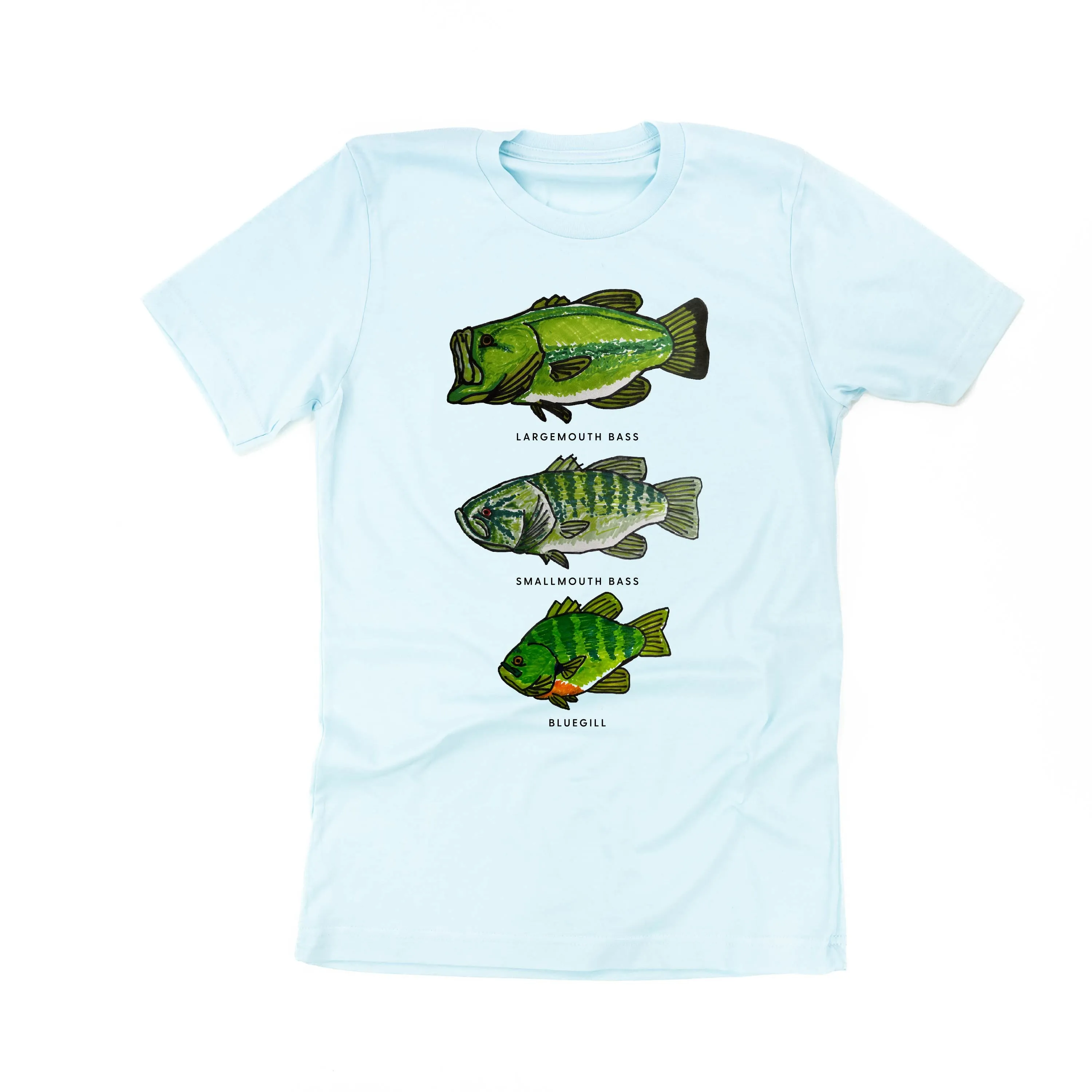 BASS & BLUEGILL CHART (HAND DRAWN) - Unisex Tee