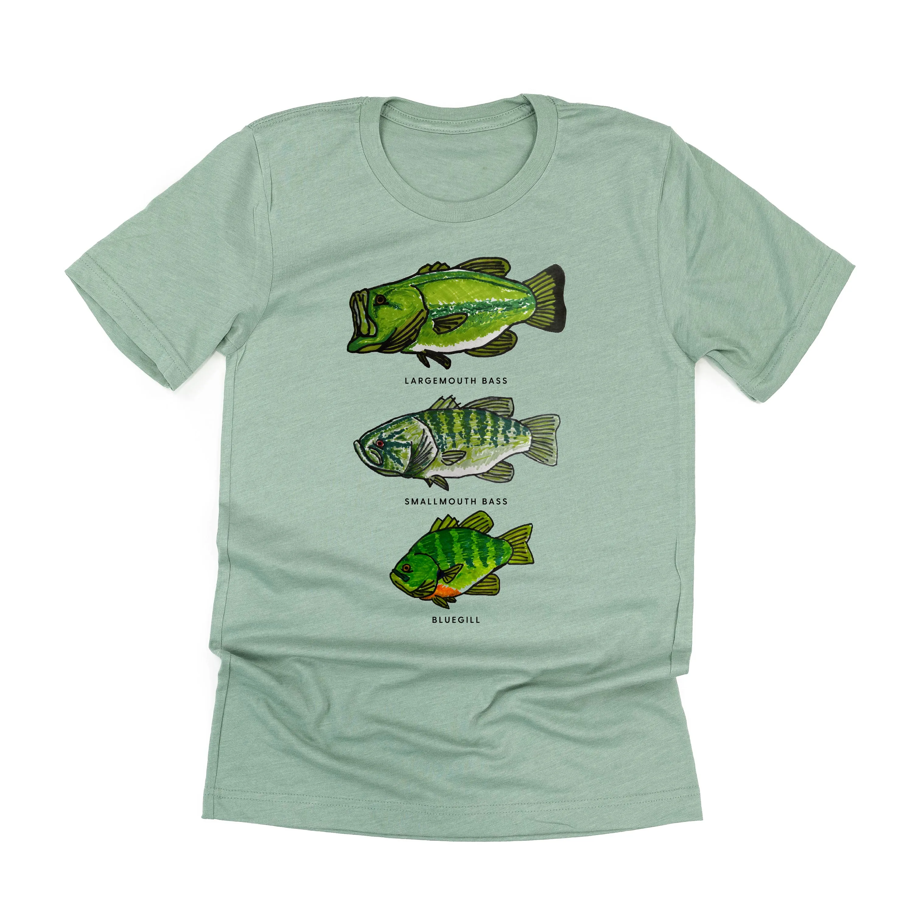 BASS & BLUEGILL CHART (HAND DRAWN) - Unisex Tee