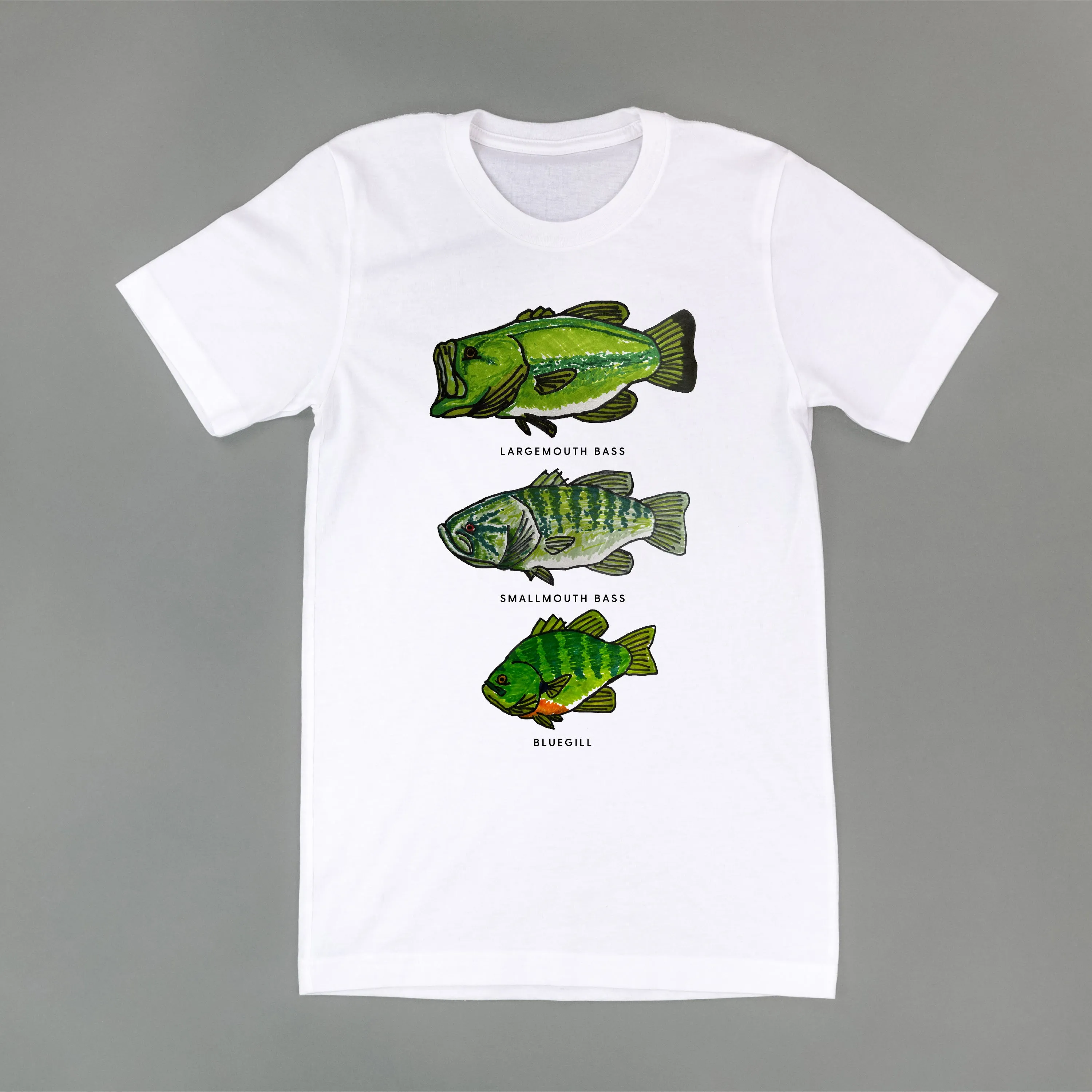 BASS & BLUEGILL CHART (HAND DRAWN) - Unisex Tee