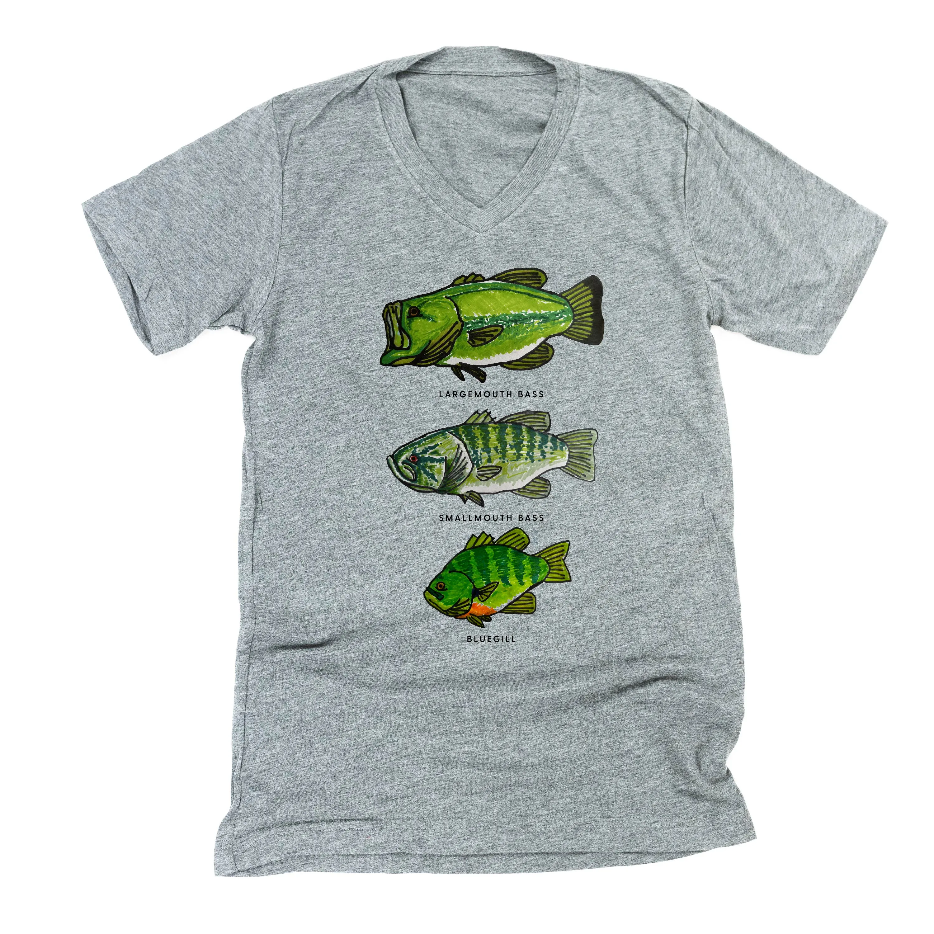 BASS & BLUEGILL CHART (HAND DRAWN) - Unisex Tee