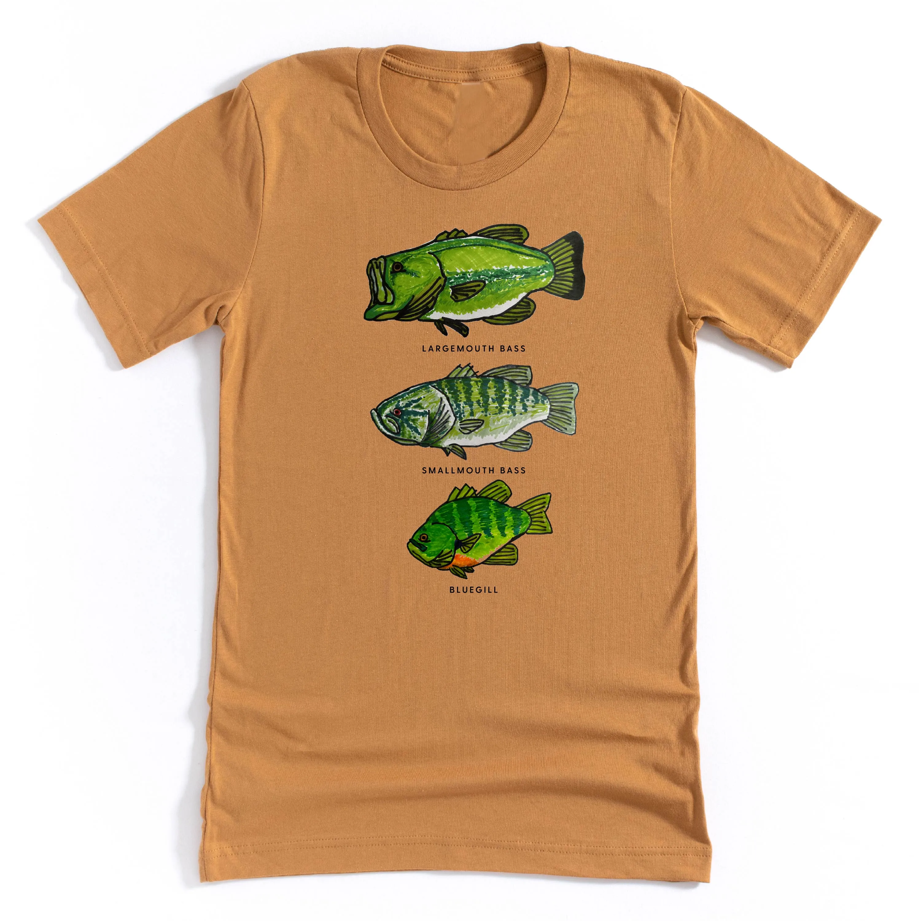 BASS & BLUEGILL CHART (HAND DRAWN) - Unisex Tee