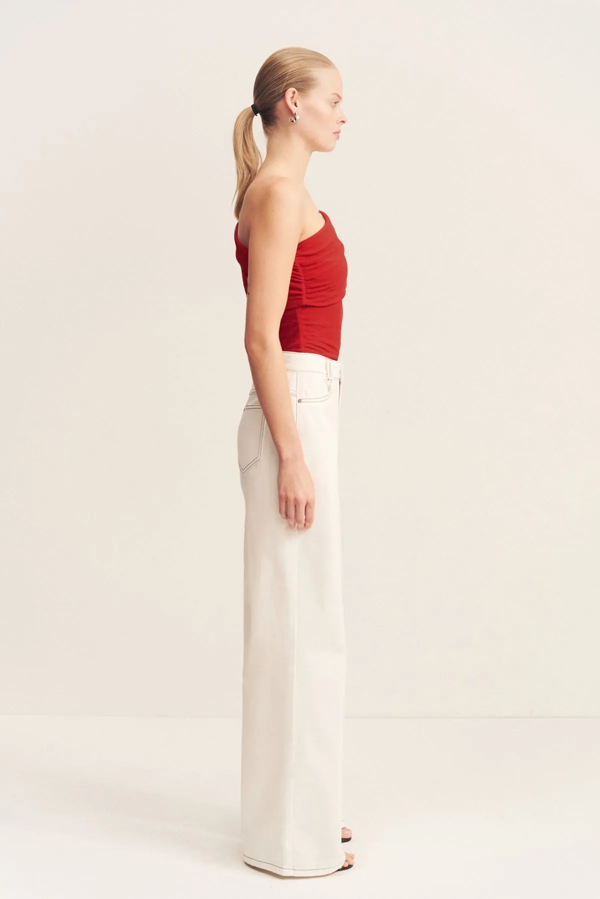 BEAU ONE SHOULDER TOP - CHILLI