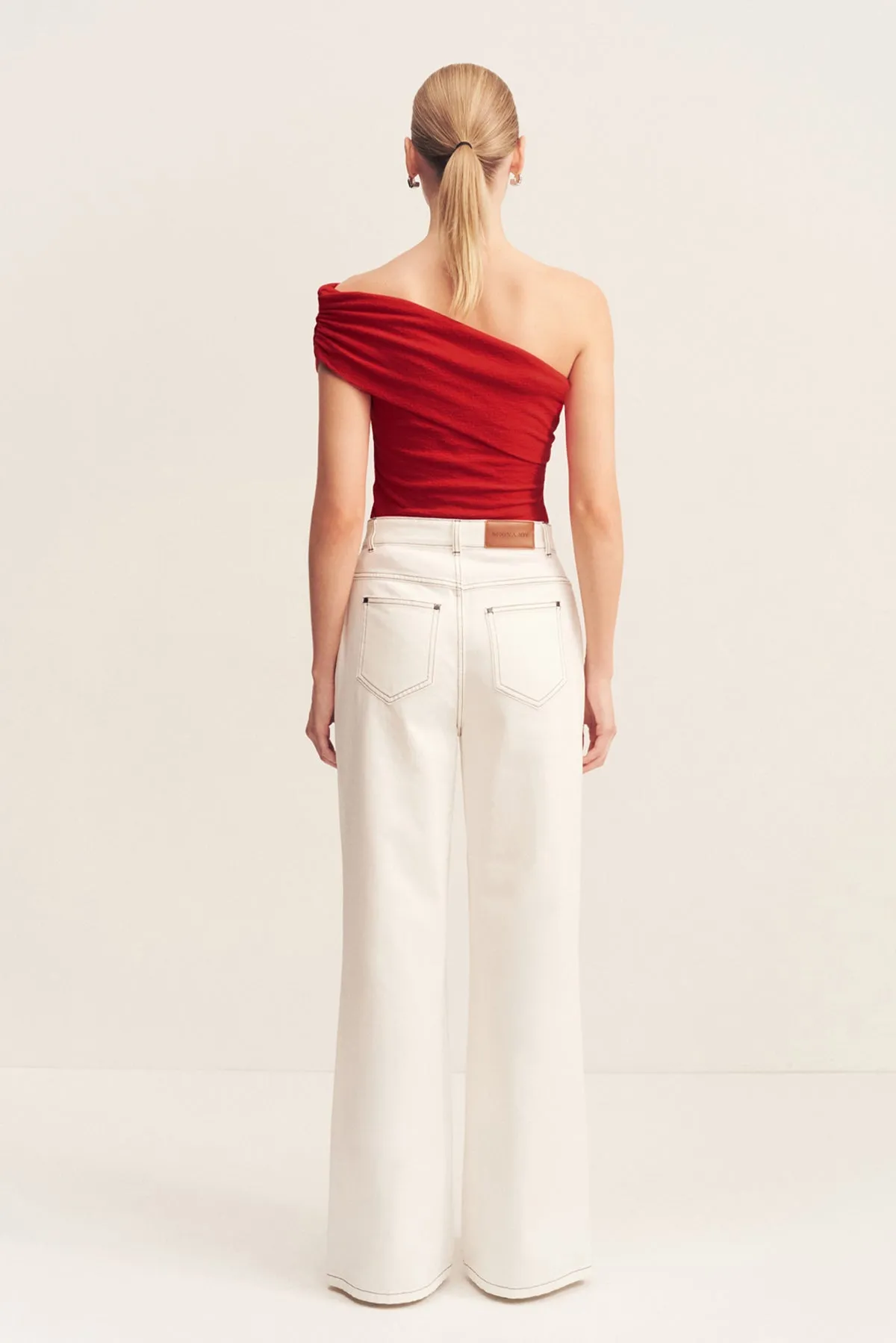 BEAU ONE SHOULDER TOP - CHILLI