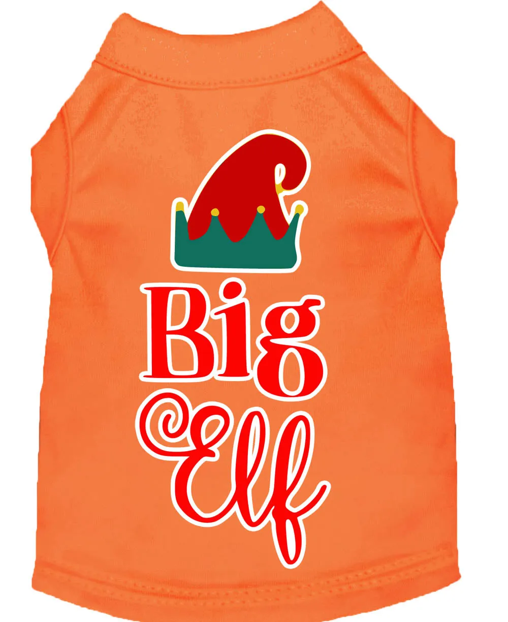 Big Elf Screen Print Dog Shirt Orange Xl