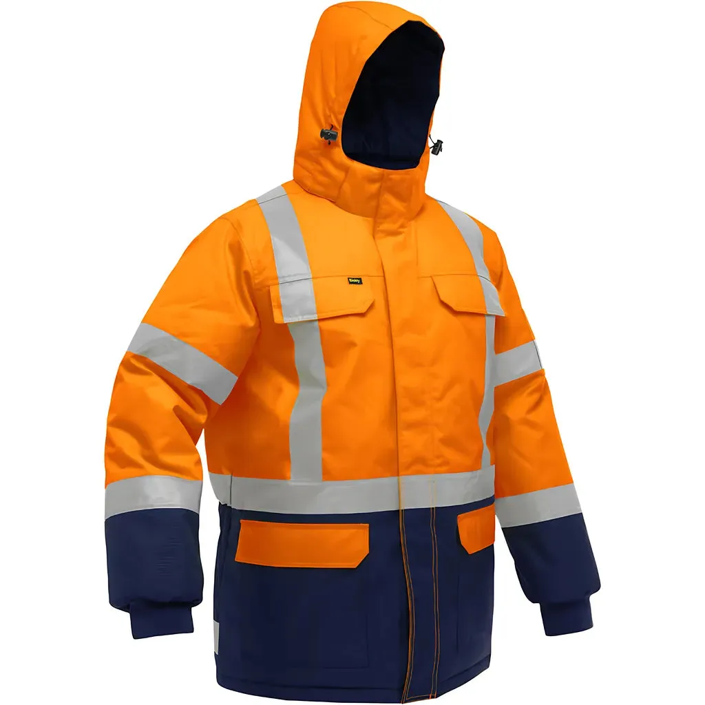 Bisley 343M6450X-ORNV/5X ANSI Type R Class 3 and CSA Z96 Class 2 X-Back Extreme Cold Jacket with Navy Bottom