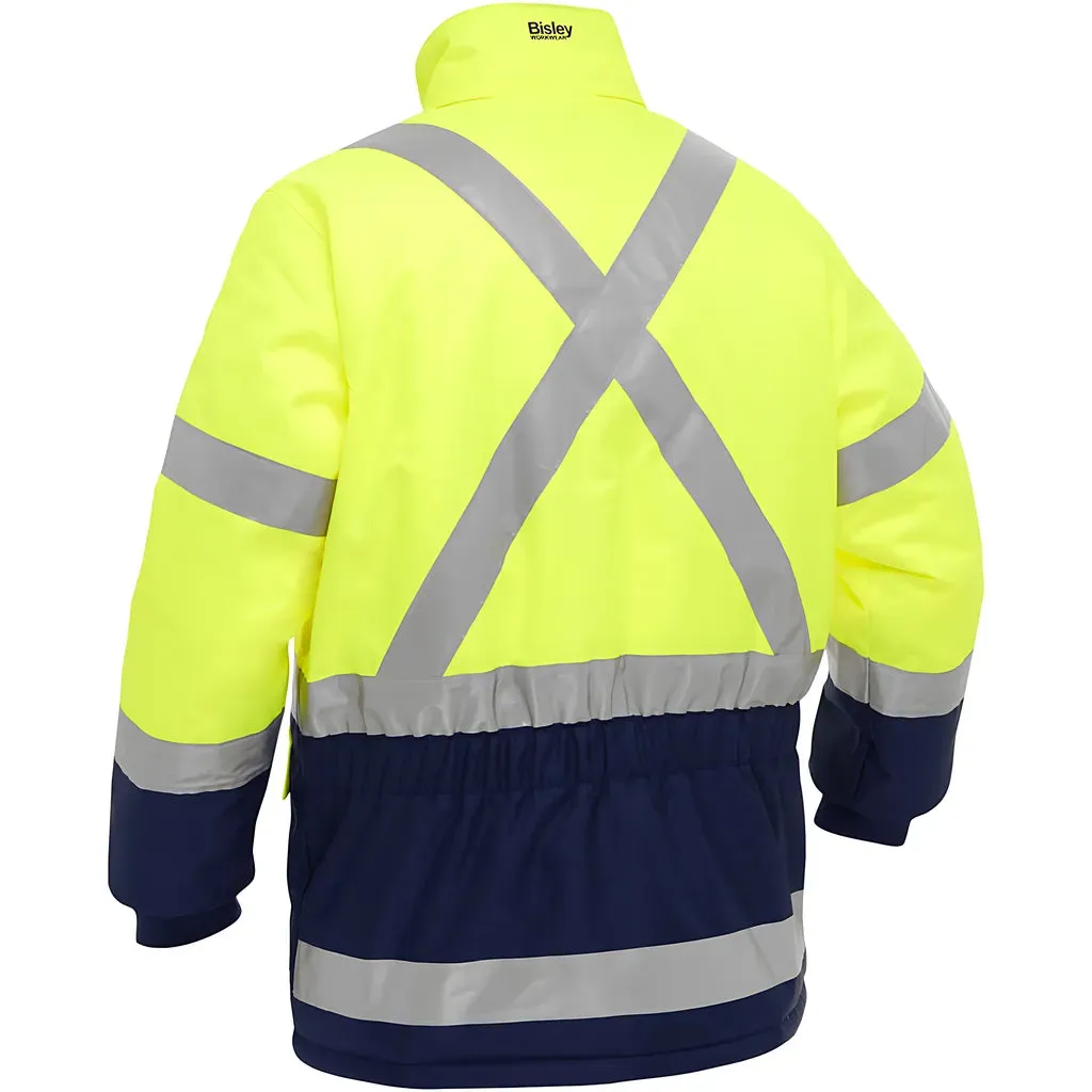 Bisley 343M6450X-YLNV/L ANSI Type R Class 3 and CSA Z96 Class 2 X-Back Extreme Cold Jacket with Navy Bottom