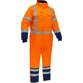 Bisley 344M6453X-ORNV/M ANSI Type R Class 3 Extreme Cold Coverall with X-Back