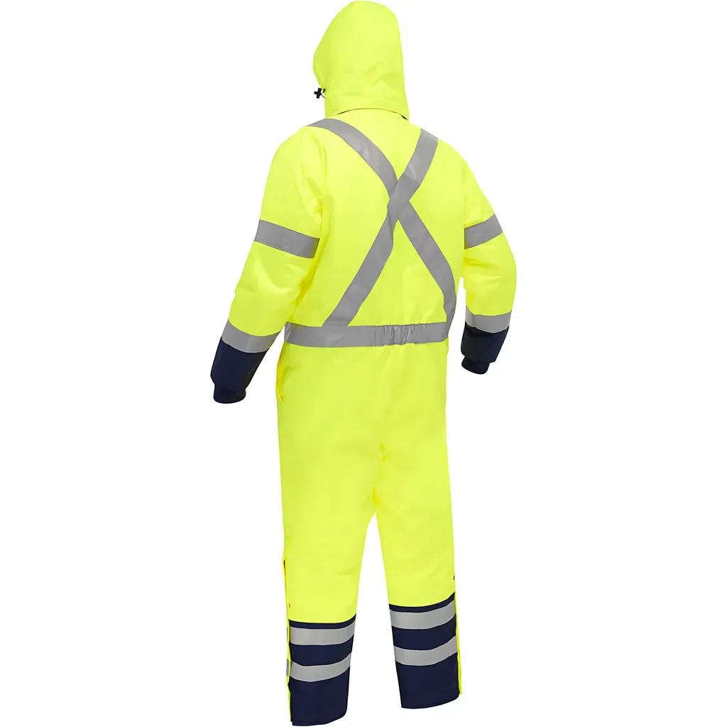 Bisley 344M6453X-YLNV/S ANSI Type R Class 3 Extreme Cold Coverall with X-Back