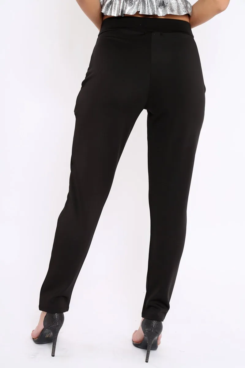 Black Tapered Leg Trousers - Rennie