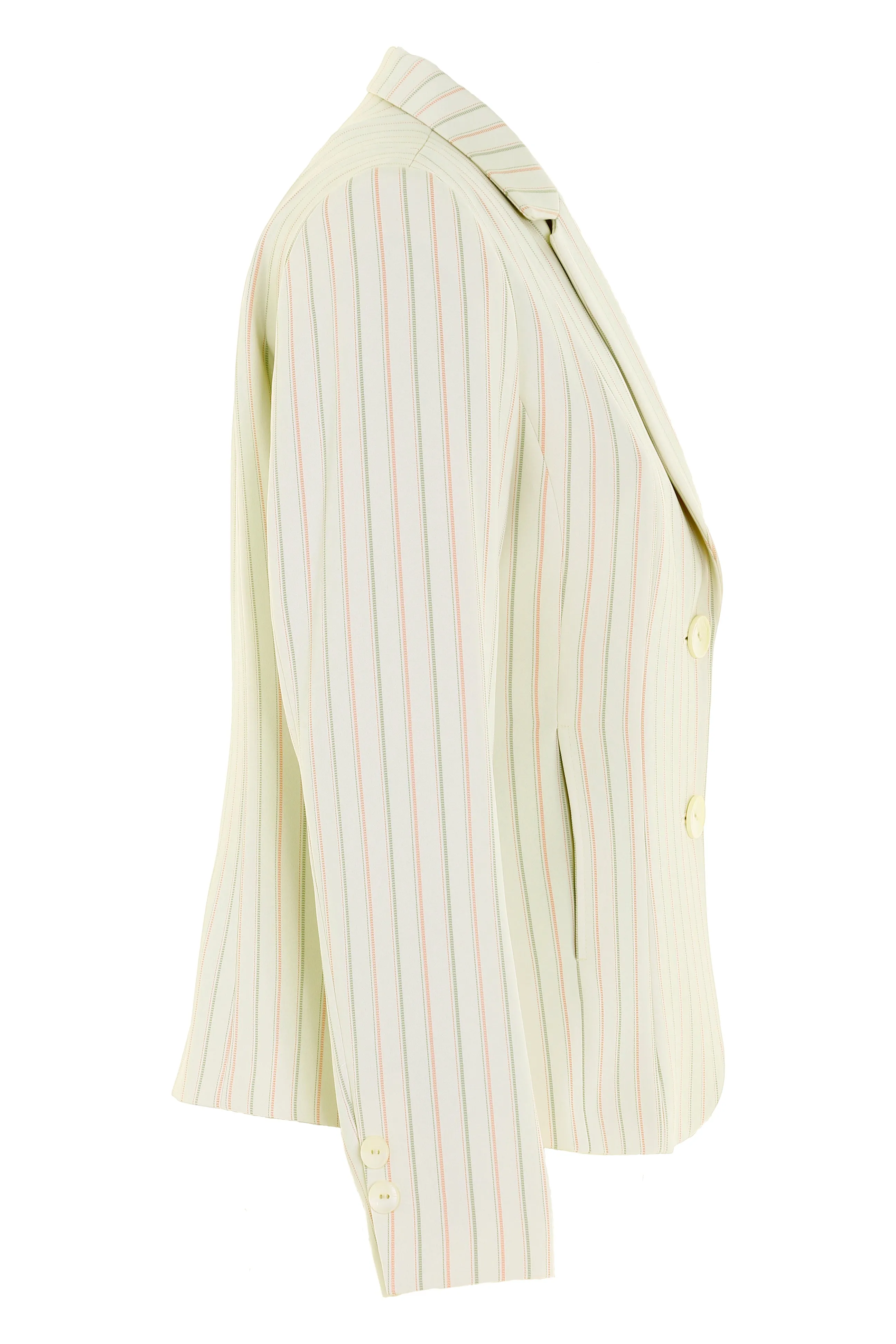 Busy Clothing Womens Lemon Yellow Cream Stripe Suit Jacket