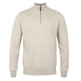 Canali 1/4 Zip Knitwear in Beige