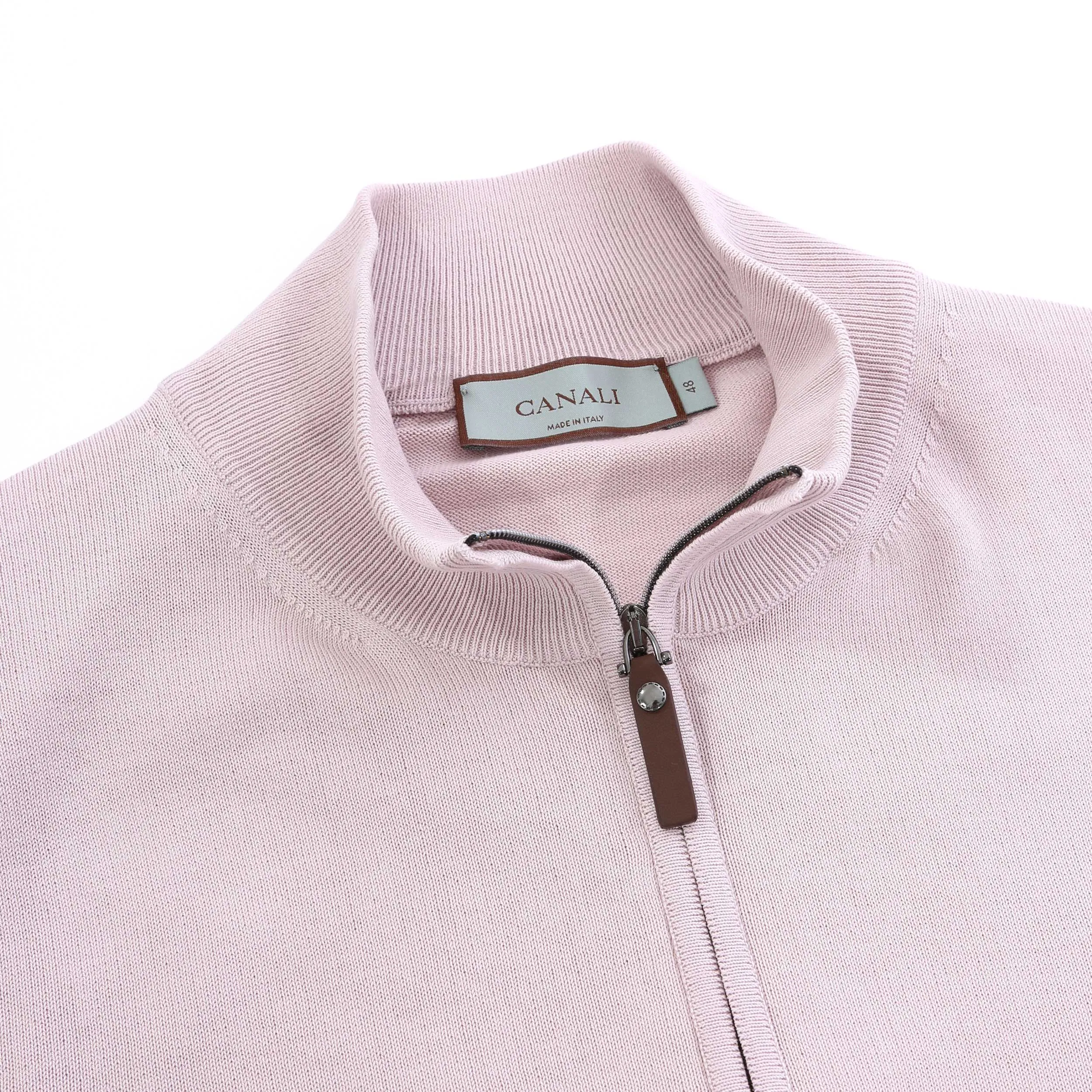 Canali 1/4 Zip Knitwear in Pink