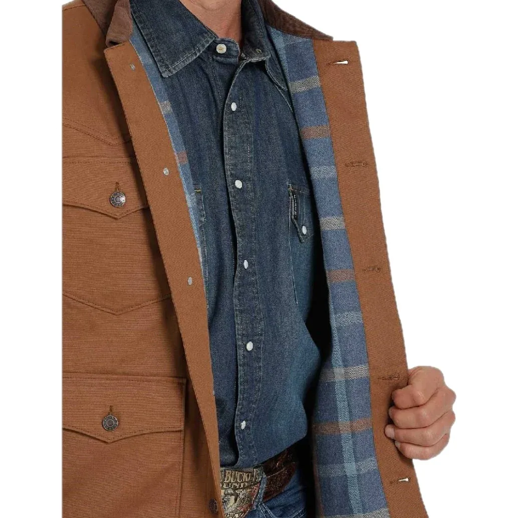 Cinch Men's Golden Brown Flannel Canvas Jacket