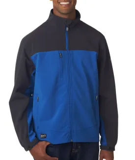 dri-duck adult motion soft-shell jacket - charcoal/tech blue (3xl)