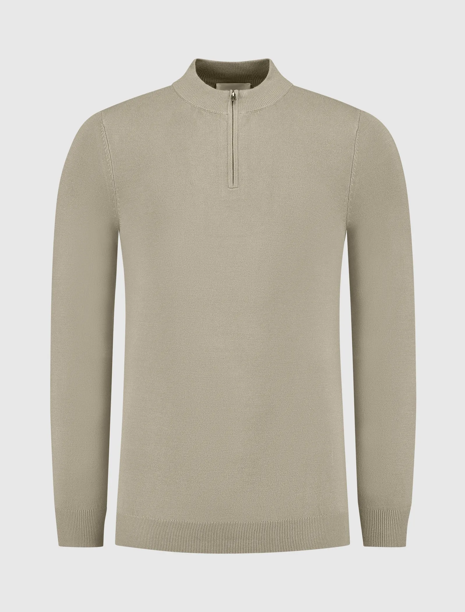 Essential Knitwear Halfzip Sweater | Taupe