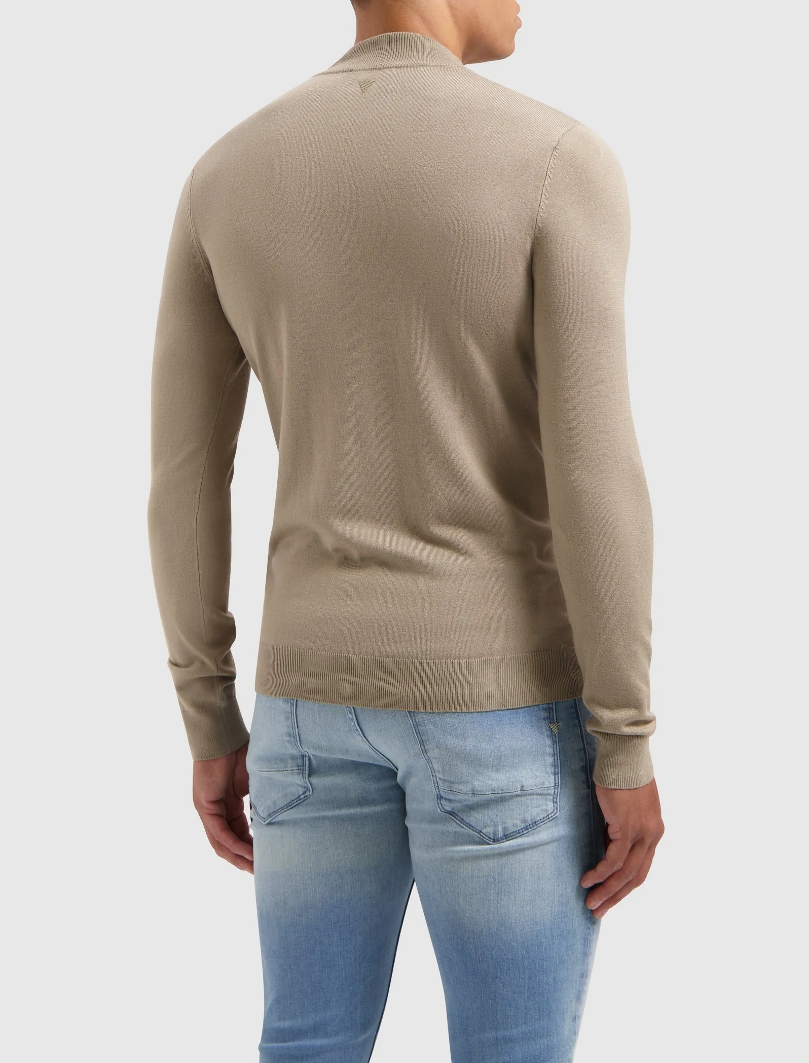 Essential Knitwear Halfzip Sweater | Taupe