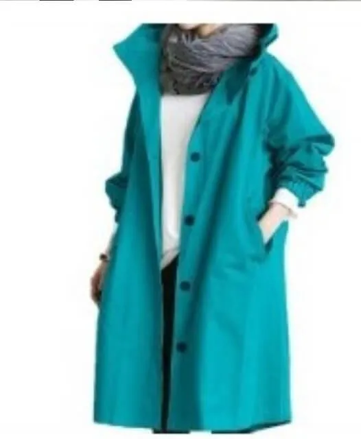 Fashion Womens Long Trench Coats Windproof   Hood