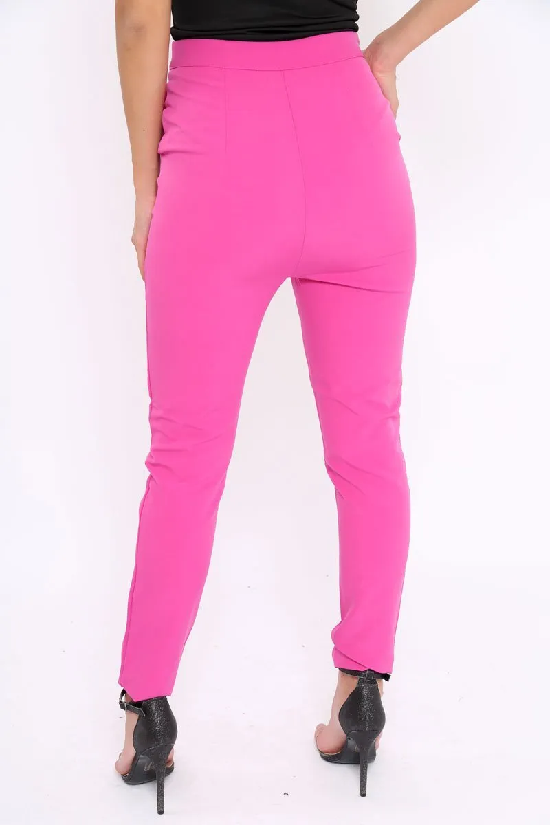 Fuchsia Tailored Cigarette Trousers - Lois