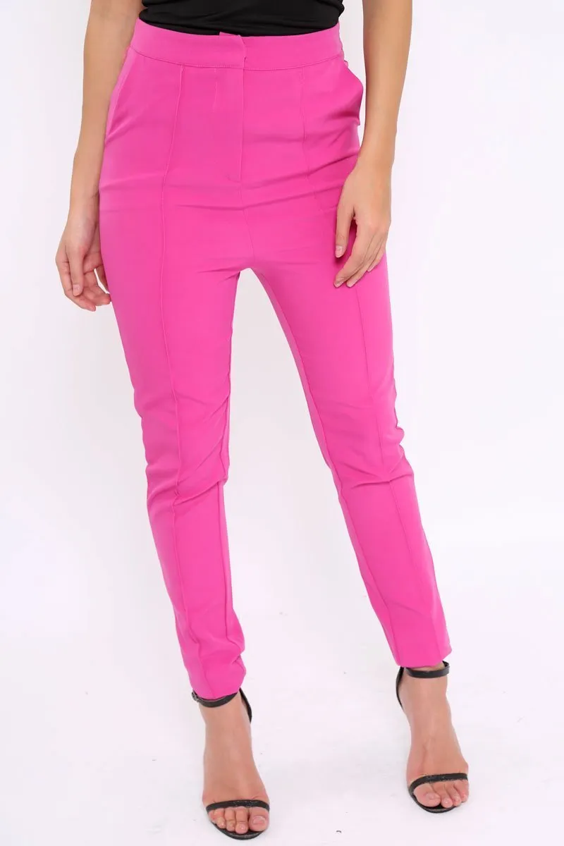 Fuchsia Tailored Cigarette Trousers - Lois