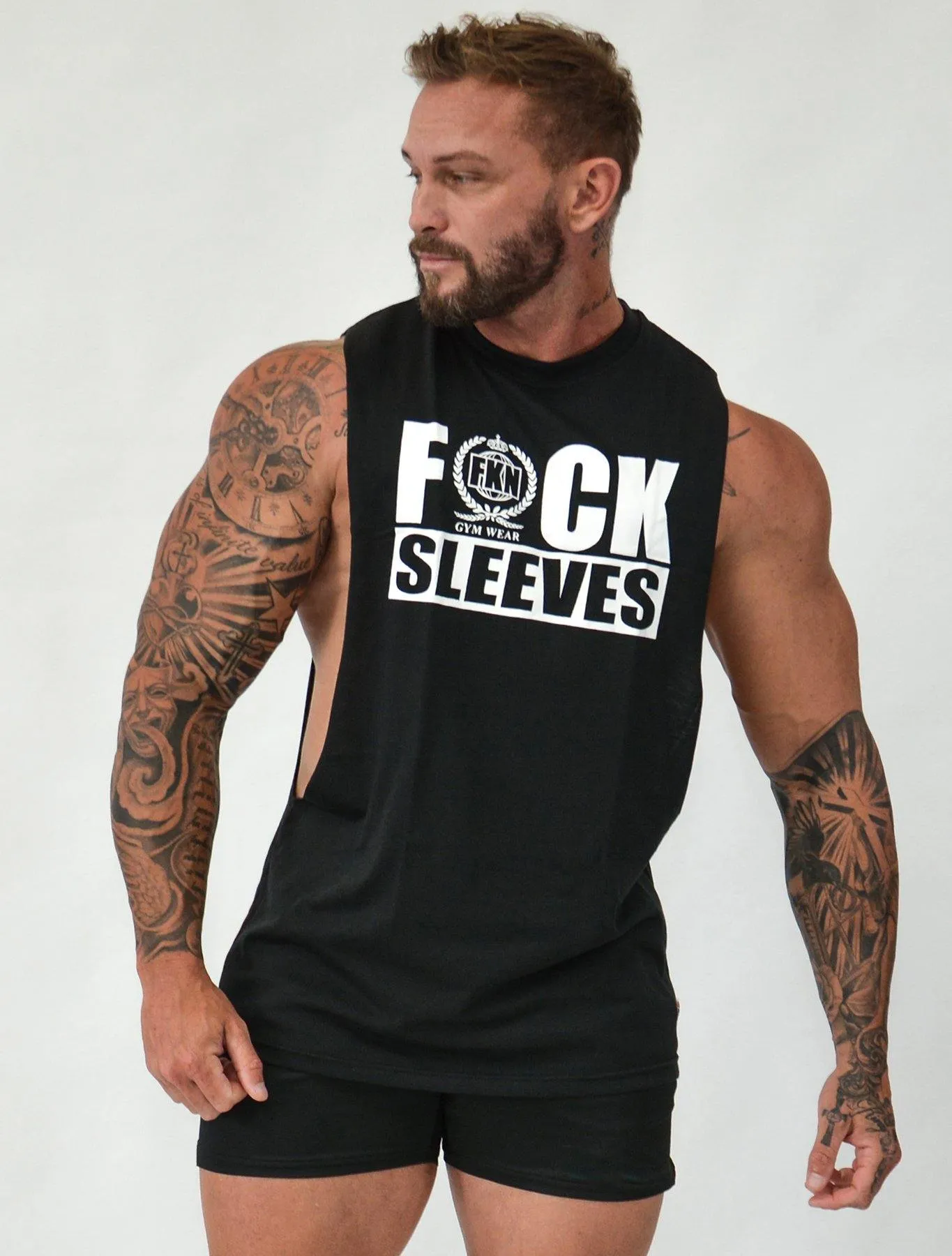 FUCK SLEEVES | Men's Muscle Gym Tank | Black