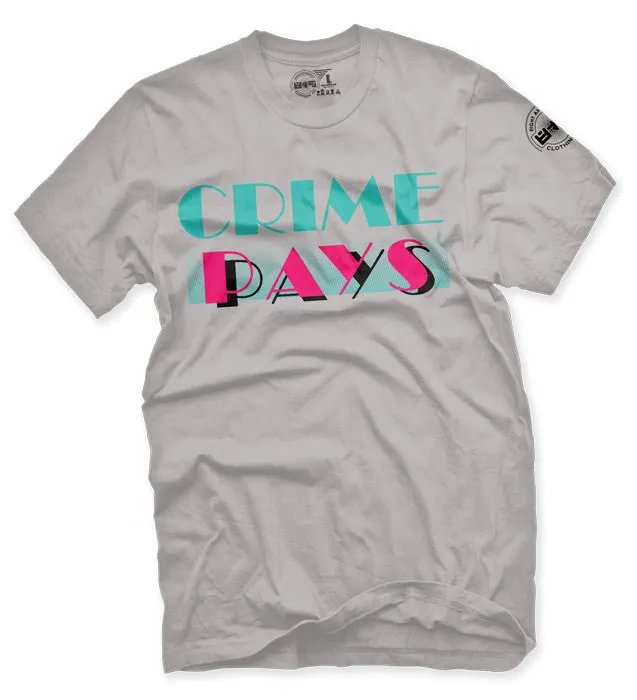 Grey Crime Pays South Beach 9 T Shirt