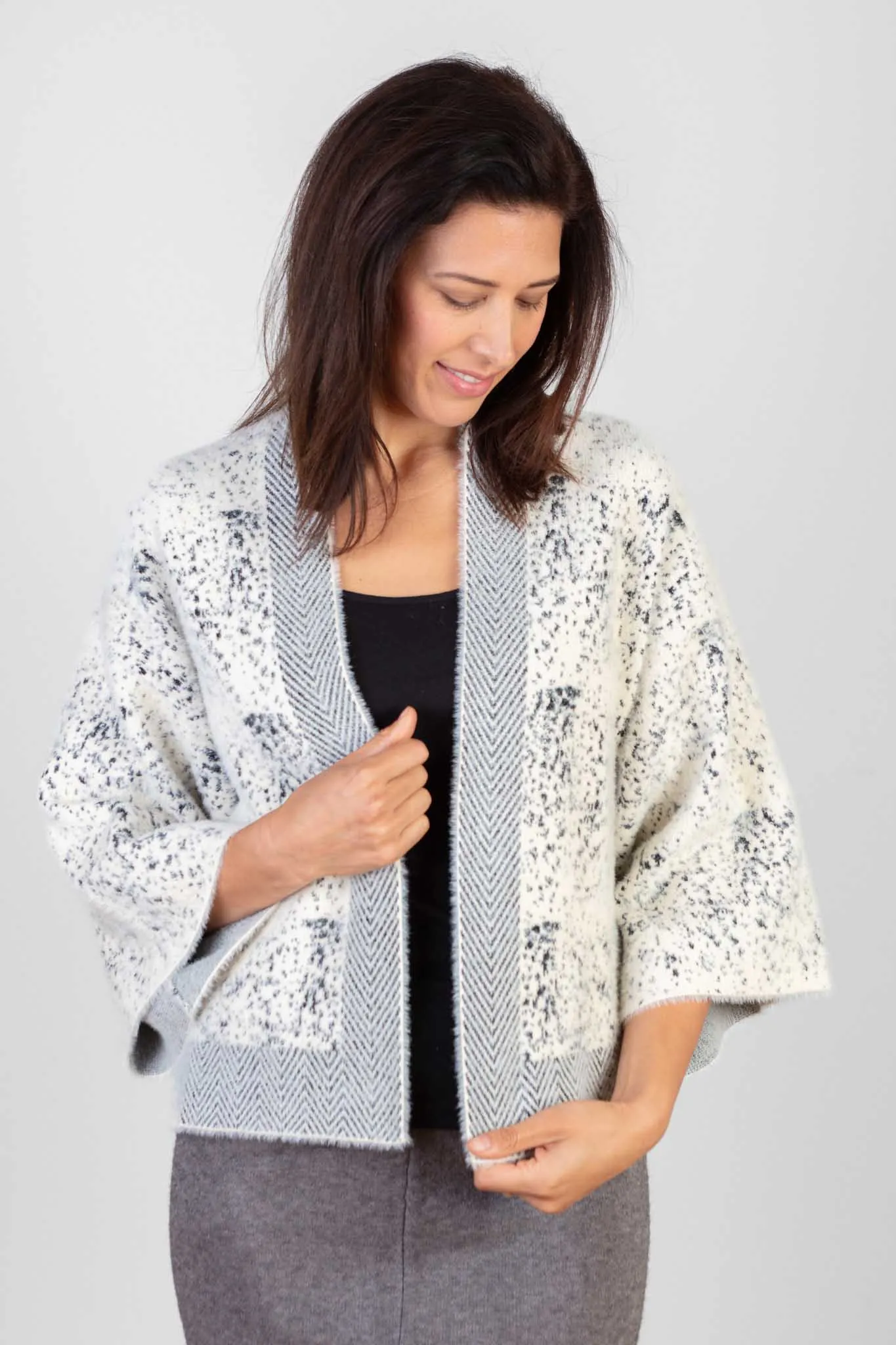 Grey Speckle Cardigan