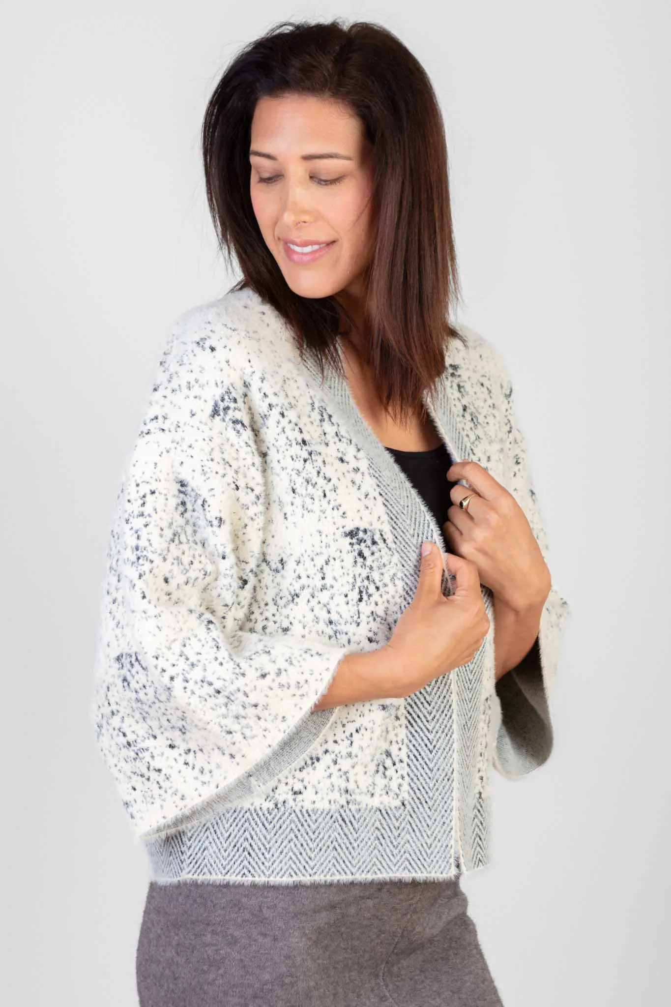 Grey Speckle Cardigan