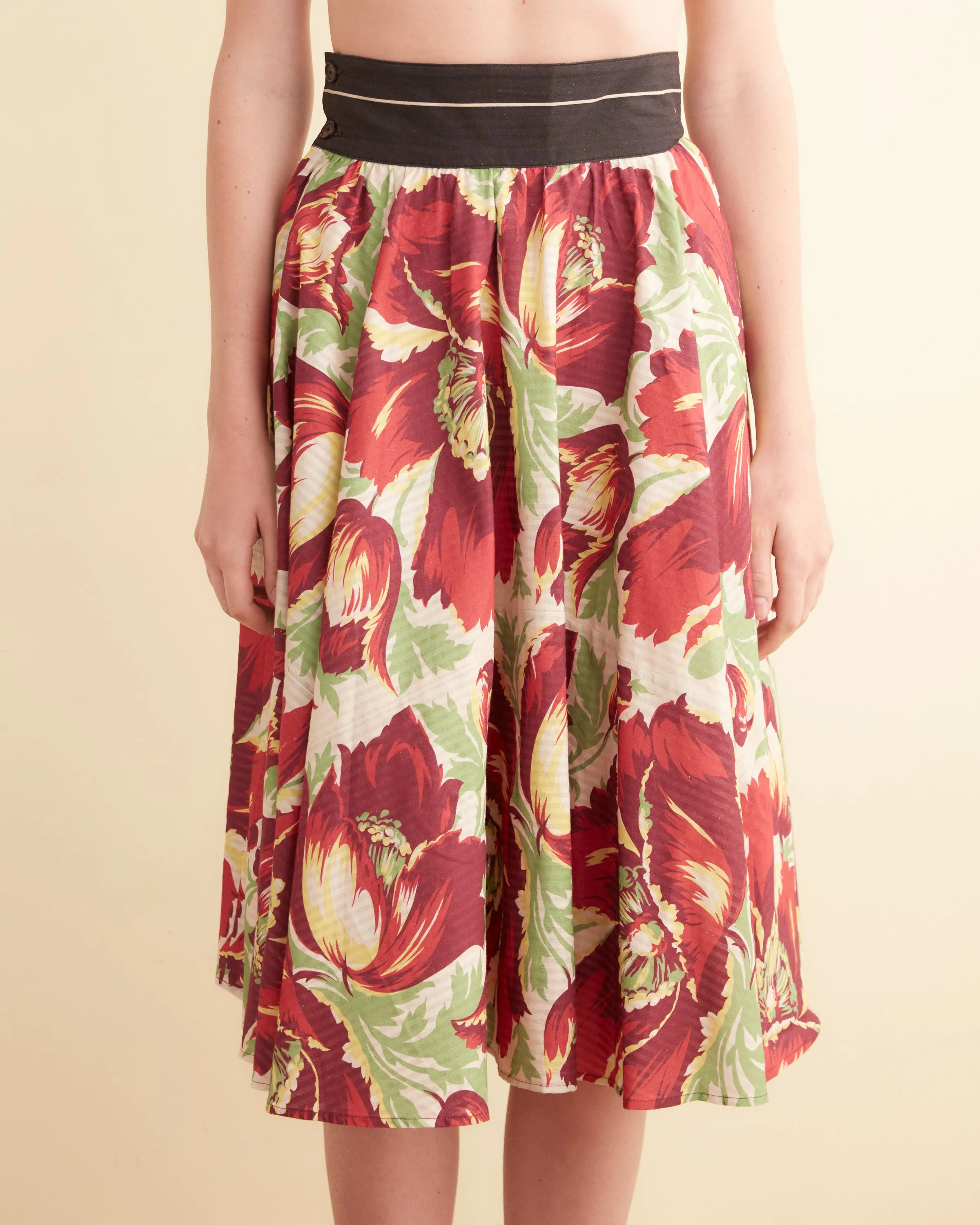 Hibiscus Stripe Skirt