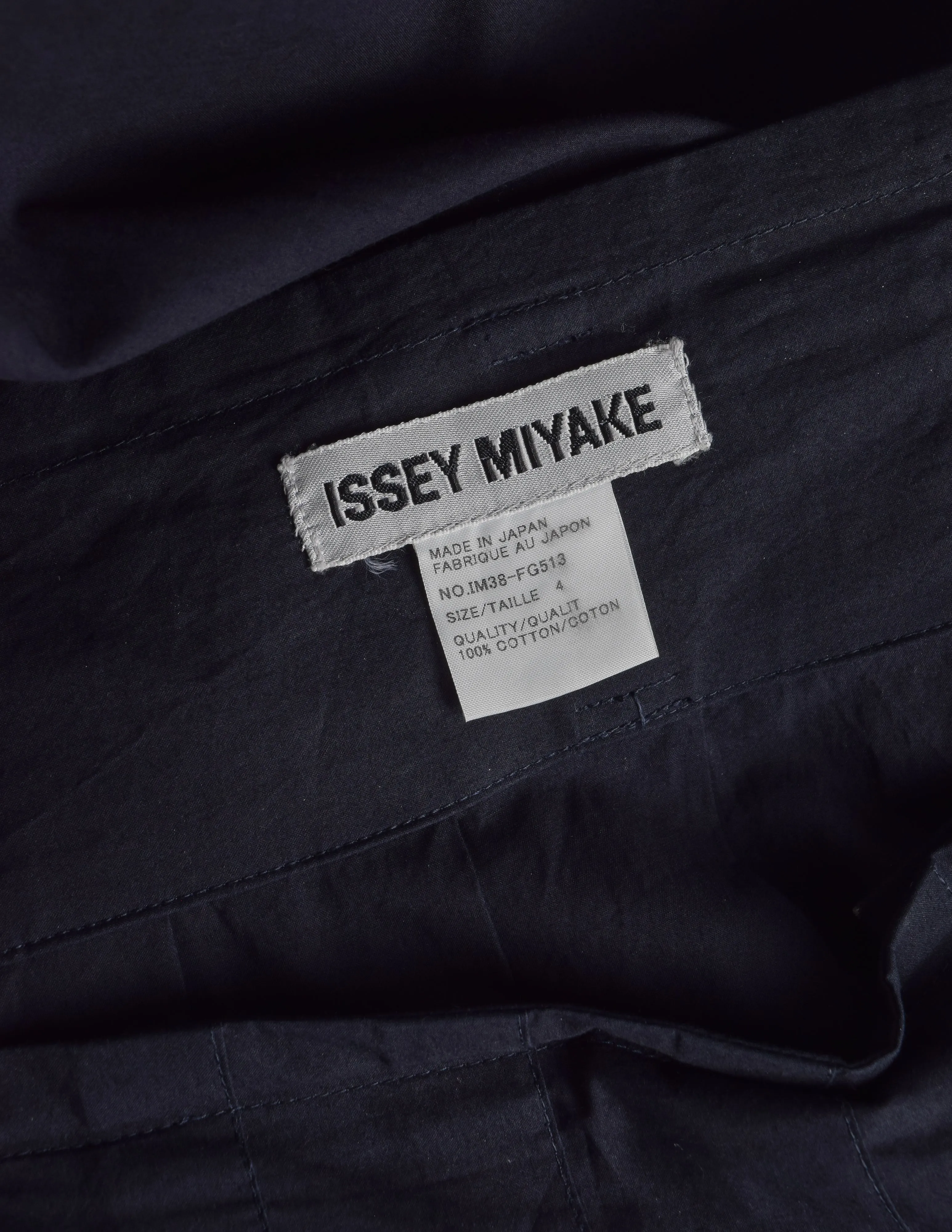 Issey Miyake Vintage AW 1993 Deep Blue Crinkled Ruffle Pleated Cotton Long Skirt