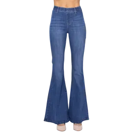 Judy Blue Women's High Rise Pull On Super Flare Jeans