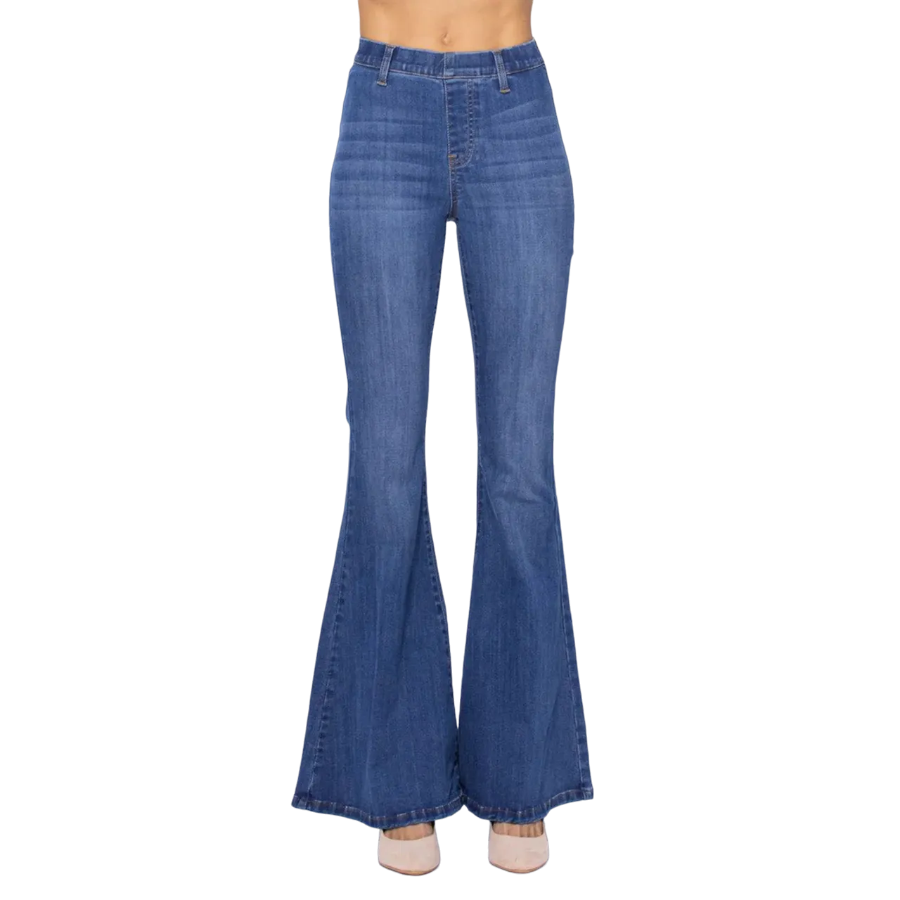 Judy Blue Women's High Rise Pull On Super Flare Jeans