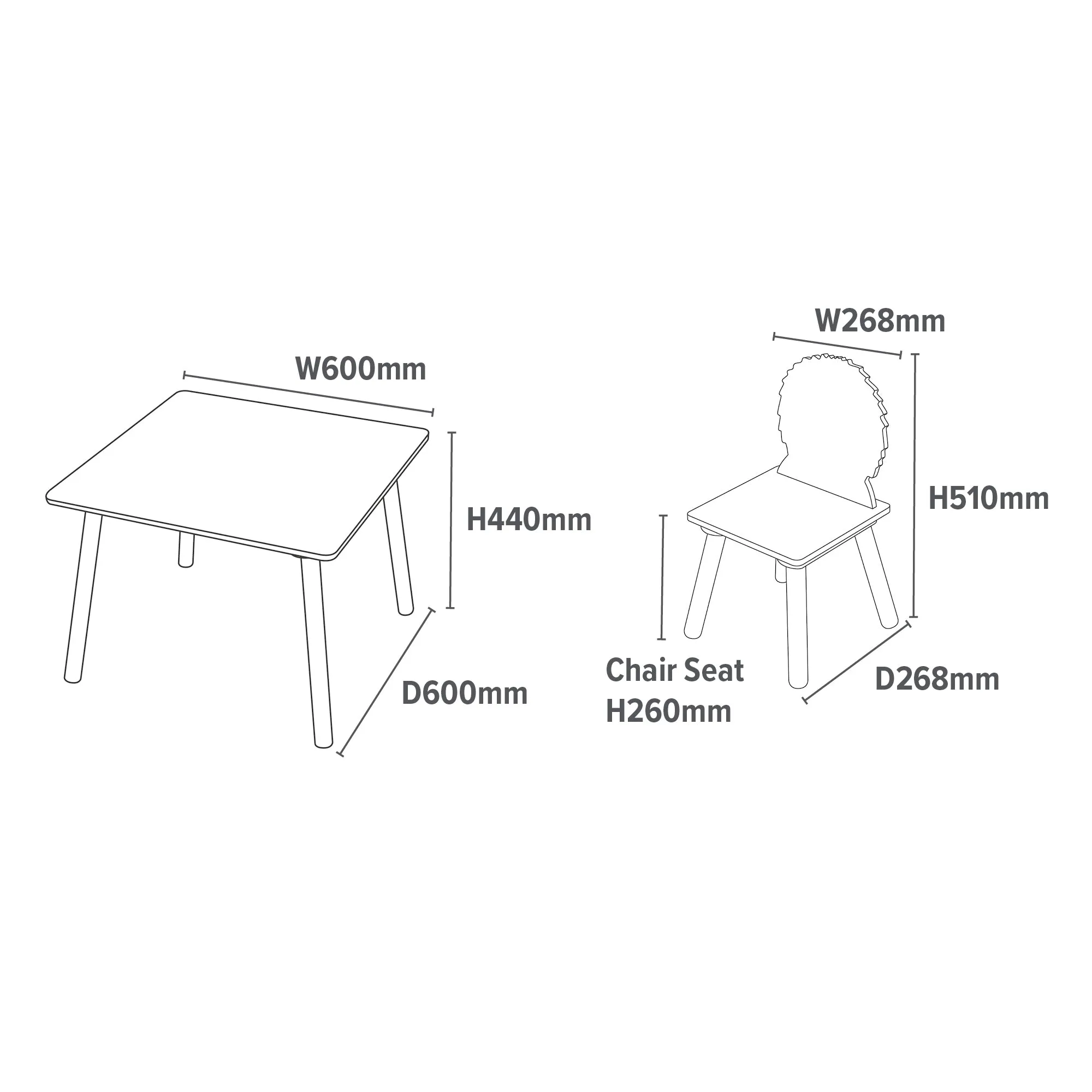 Jungle Table and Two Chairs Set