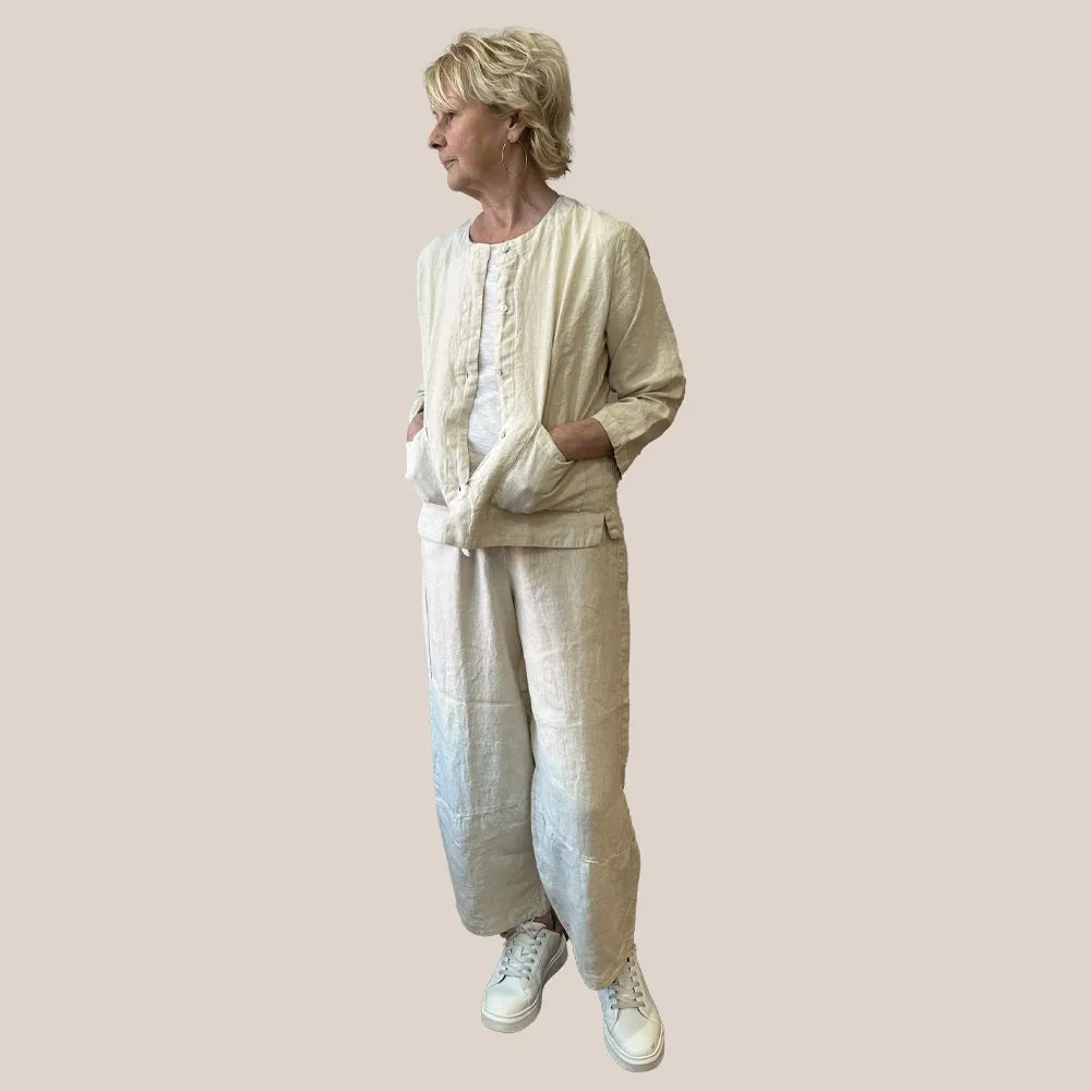 Lantern Barel Shape Linen Trousers