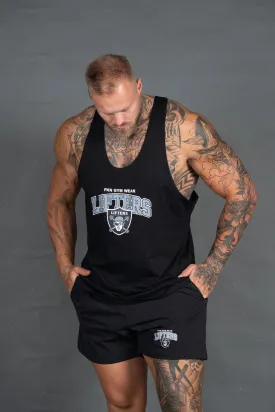 LIFTERS | Men's Gym Stringer Singlet | Black