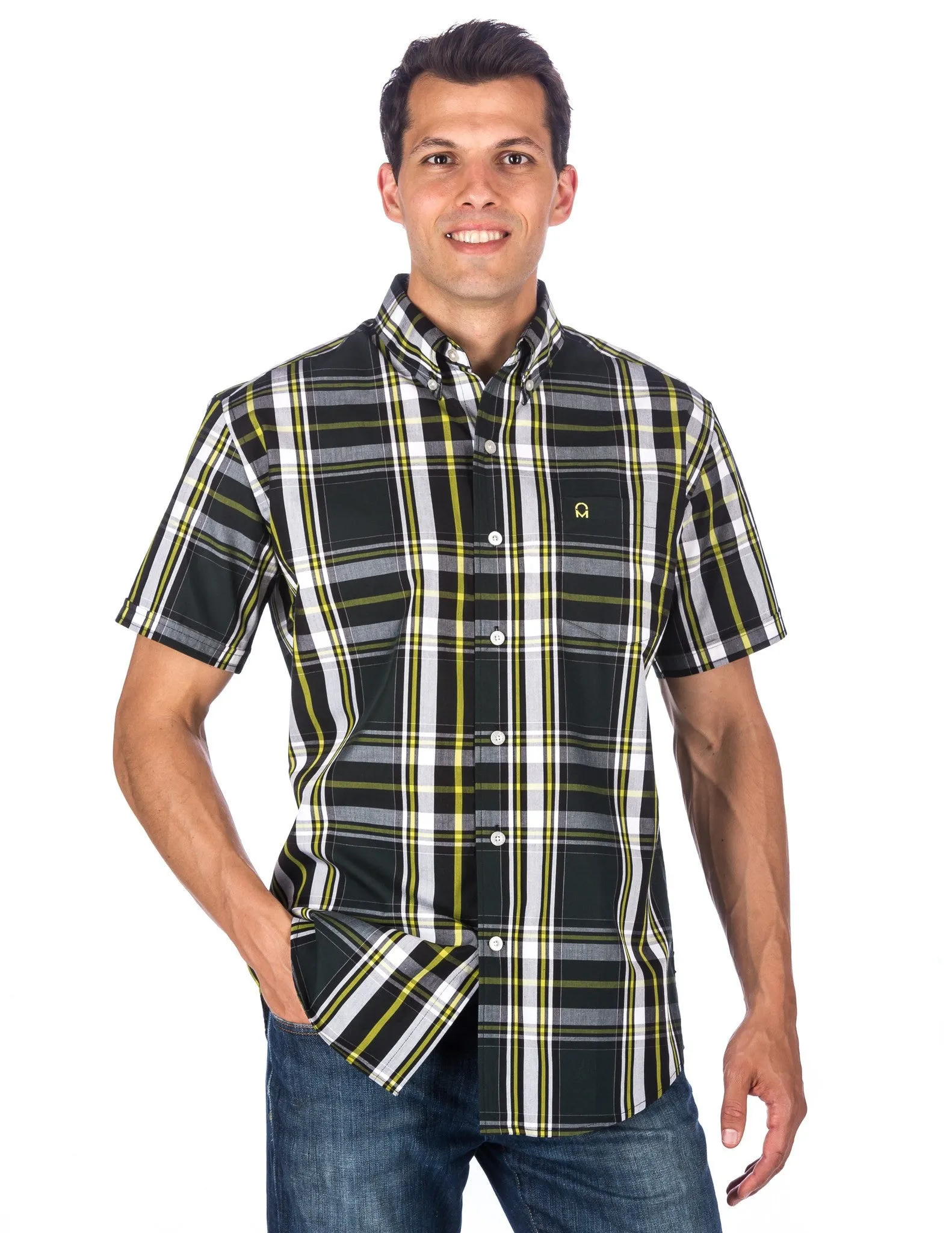 Men's 100% Cotton Casual Short Sleeve Shirt - Regular Fit