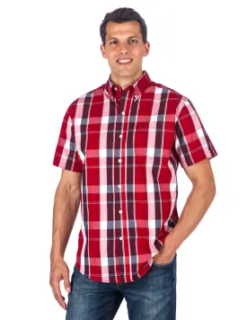 Men's 100% Cotton Casual Short Sleeve Shirt - Regular Fit